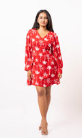 Scarlet Palm Mini Dress
