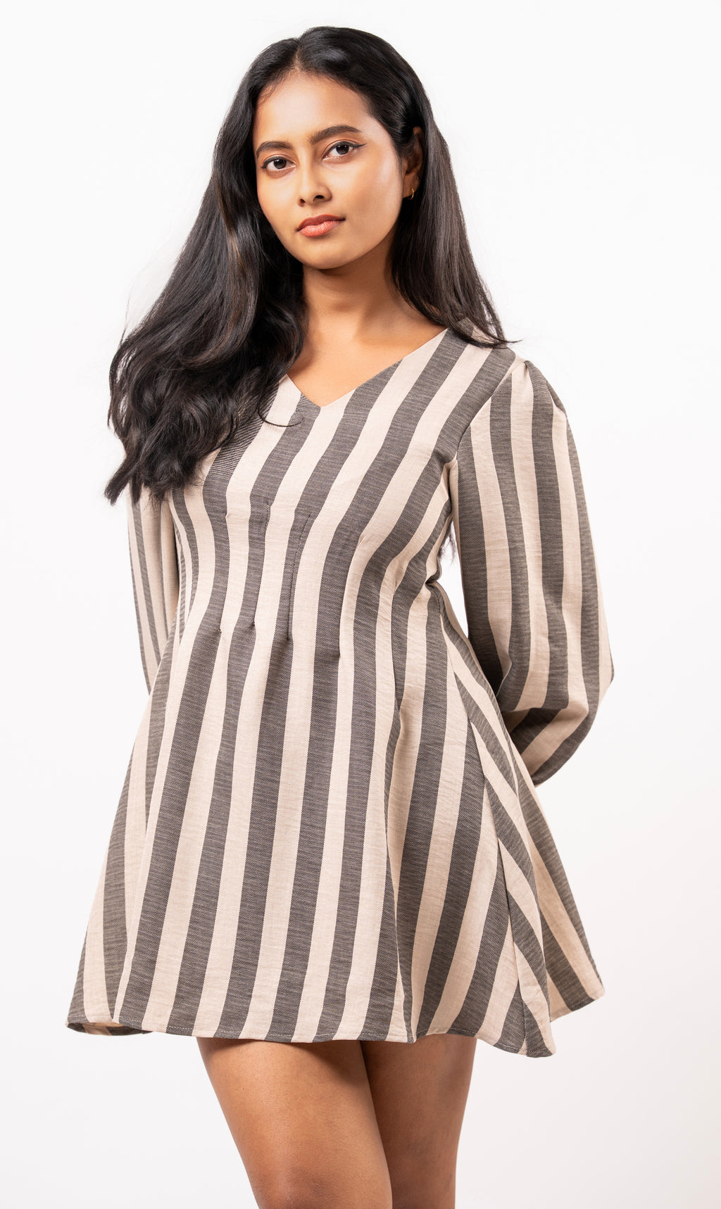 Bell Sleeve Striped Dress