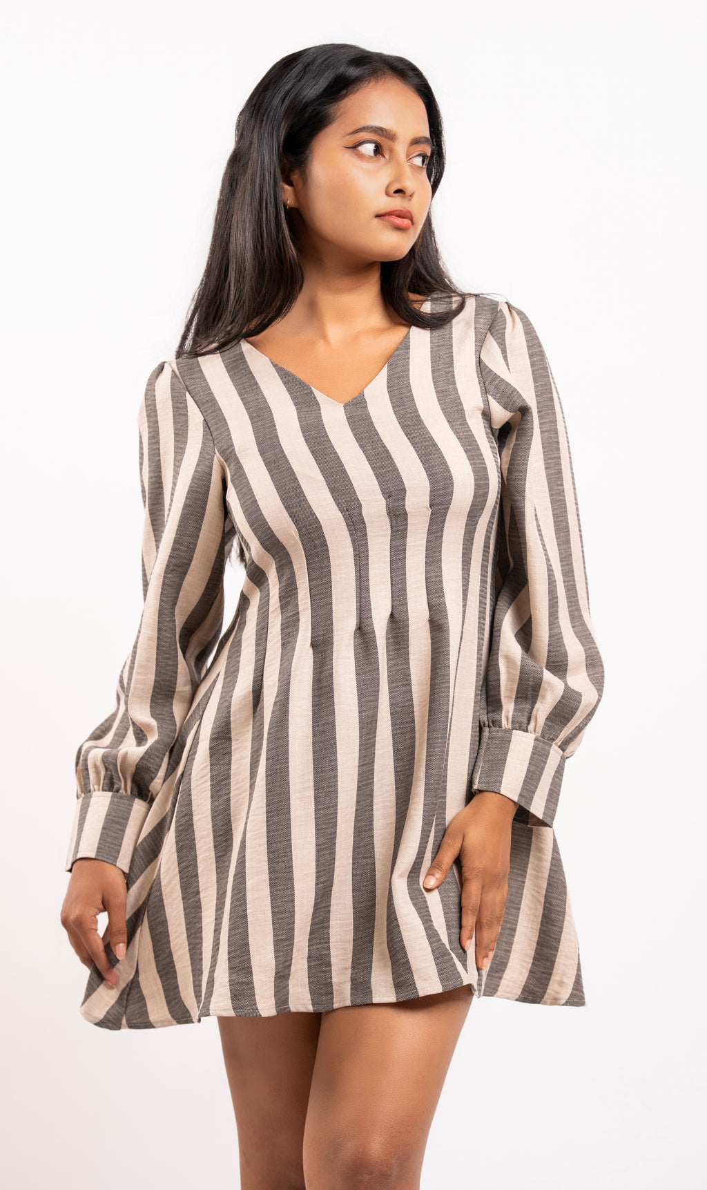 Bell Sleeve Striped Dress