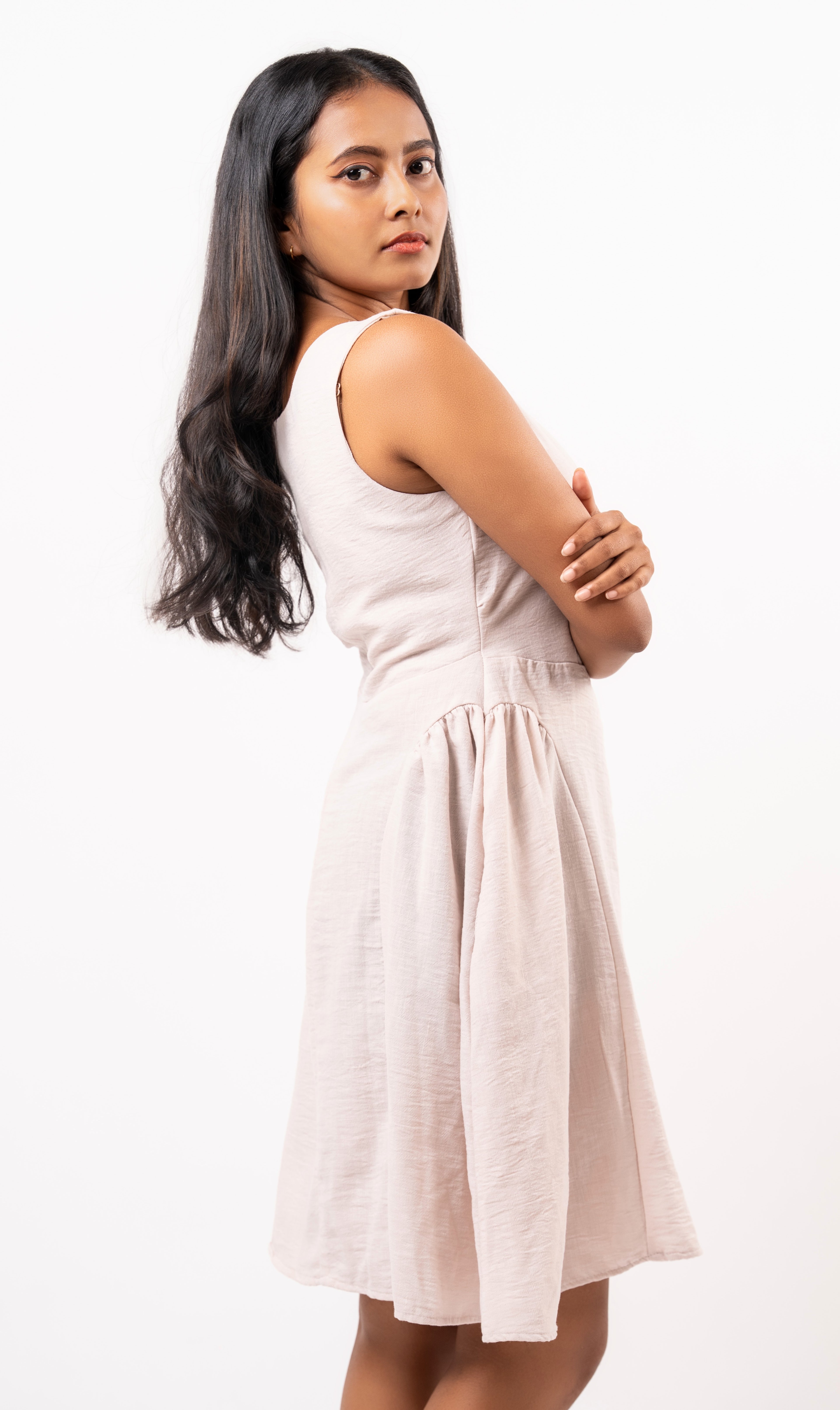 Blush Linen Pocket Dress