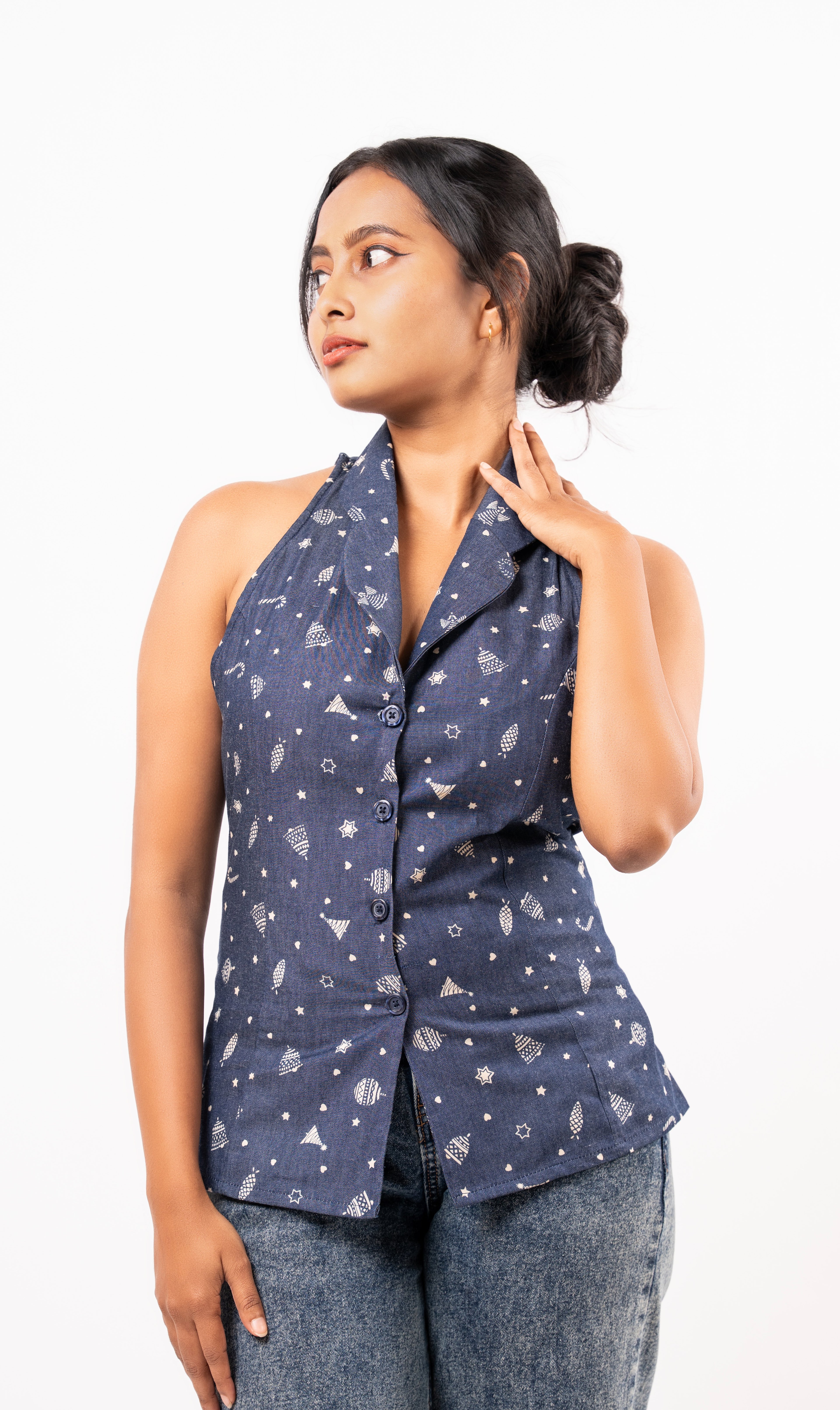 Nautical Nights Halter Blouse