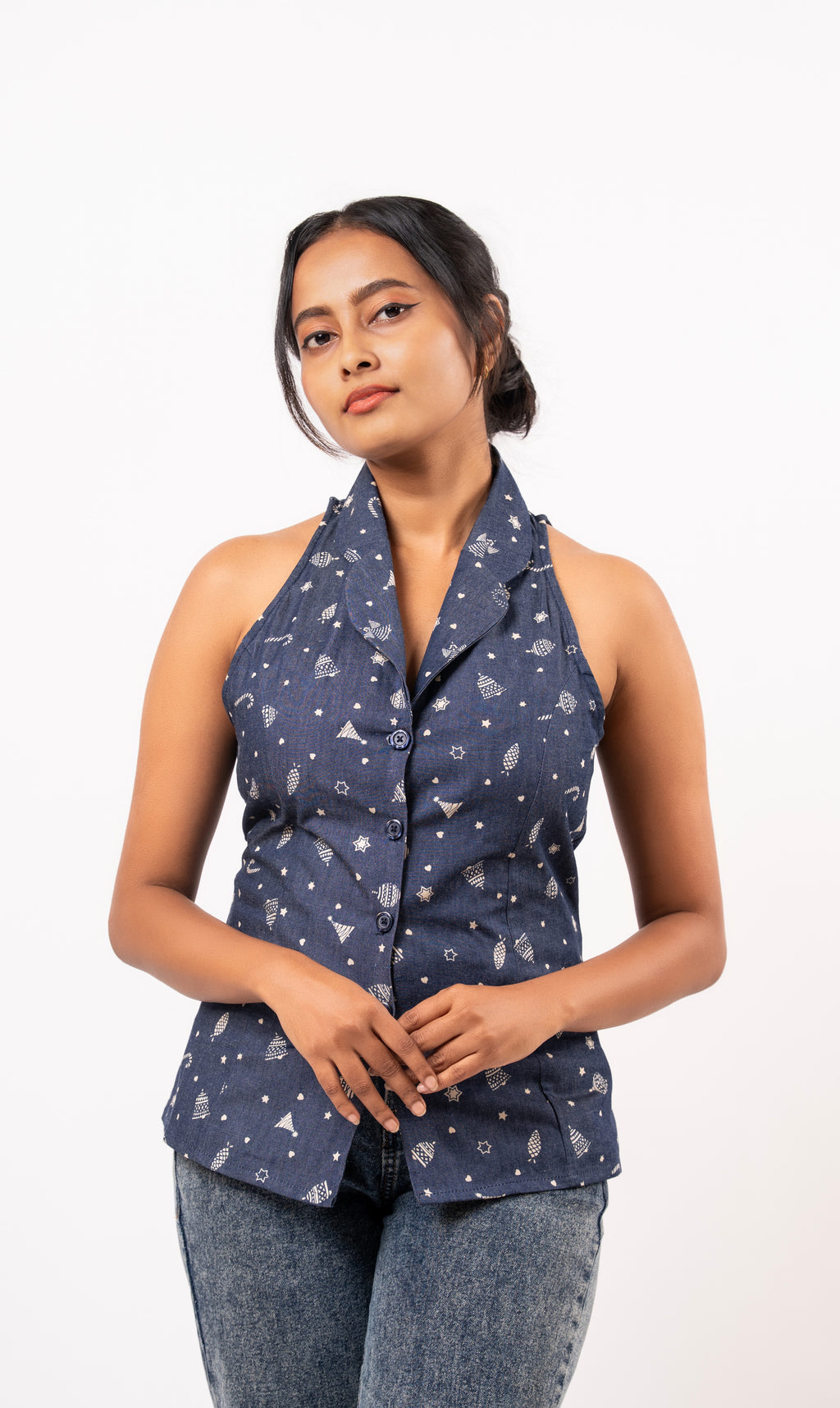 Nautical Nights Halter Blouse