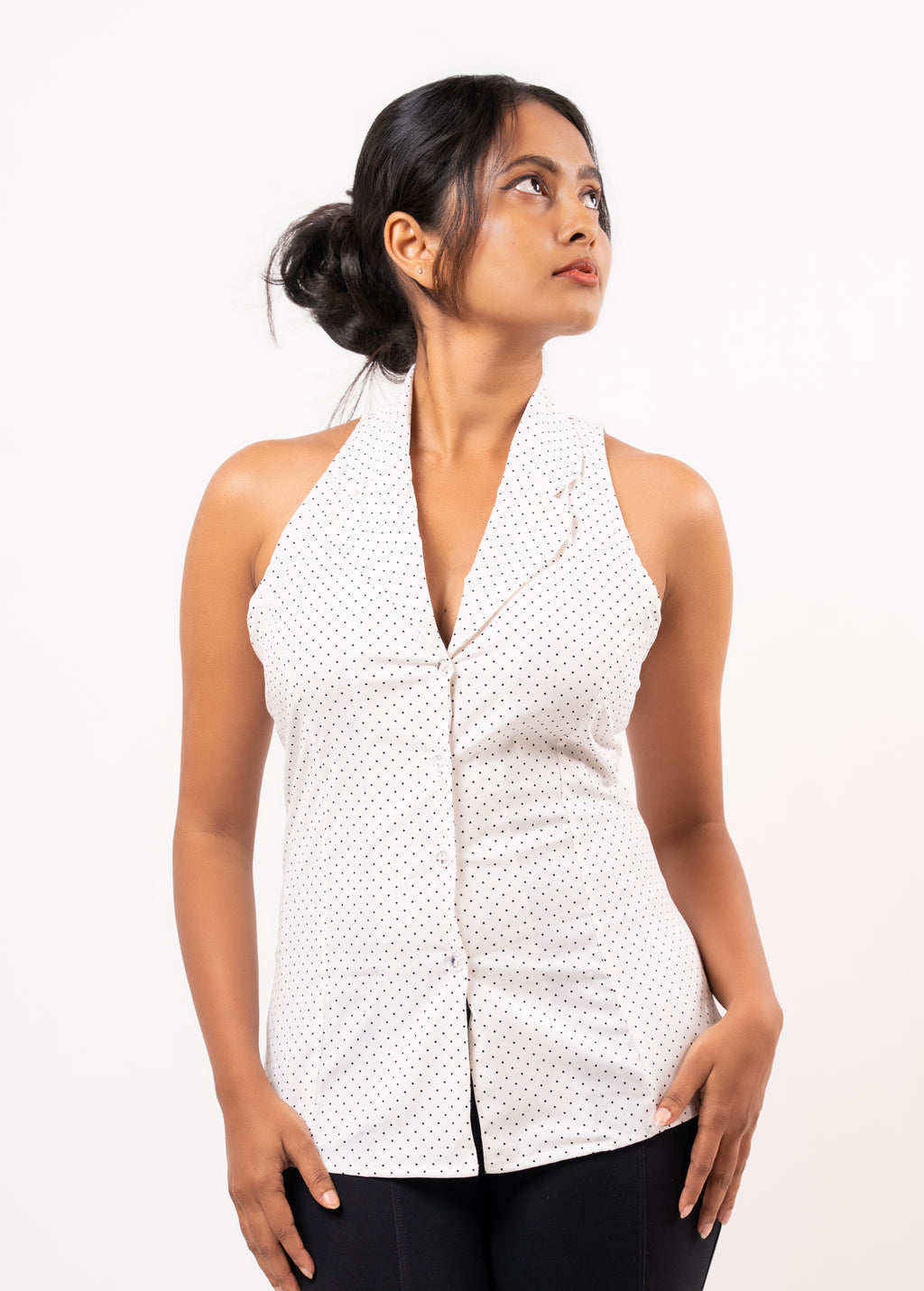 Dotted Diva Halter Blouse