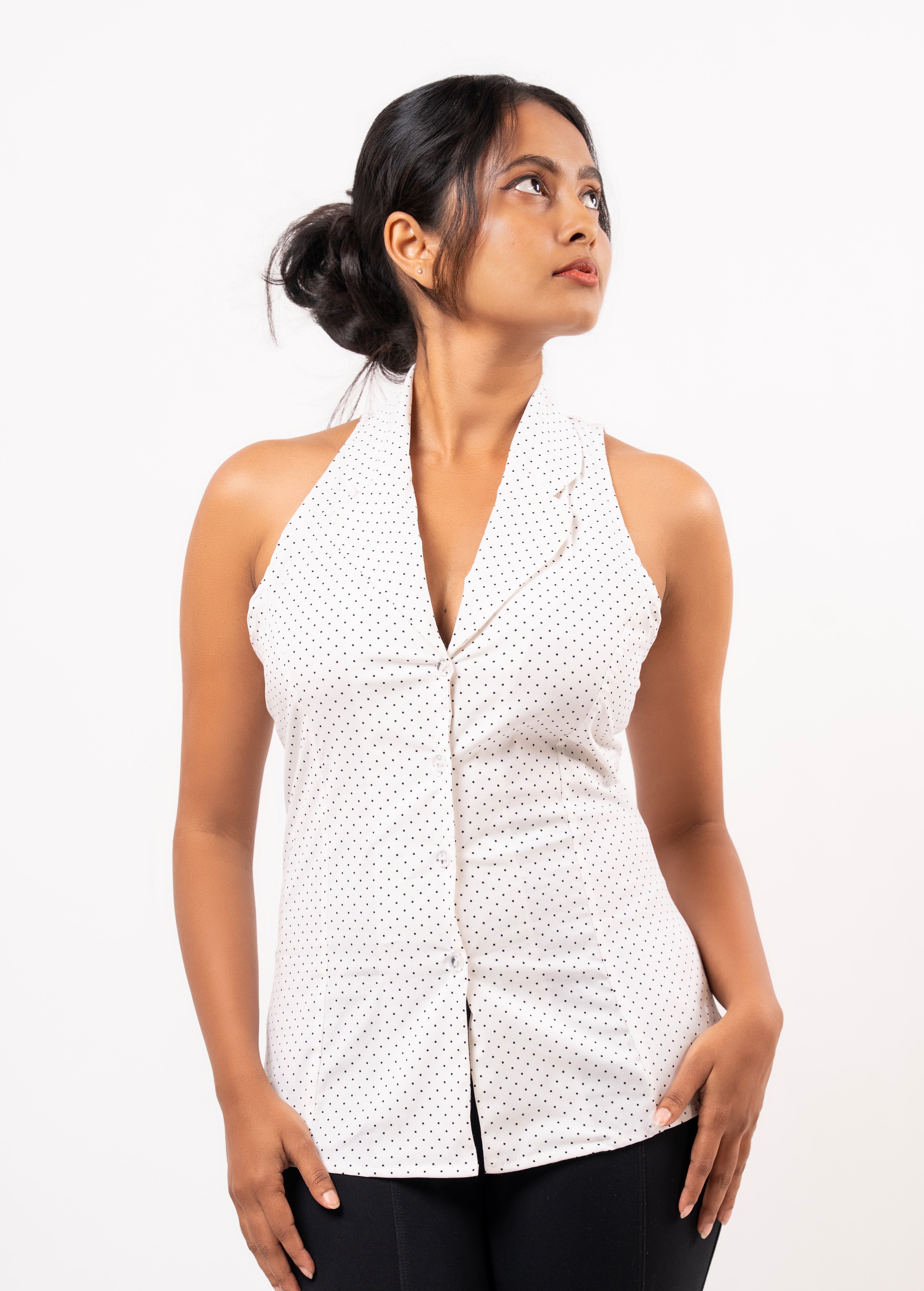 Dotted Diva Halter Blouse
