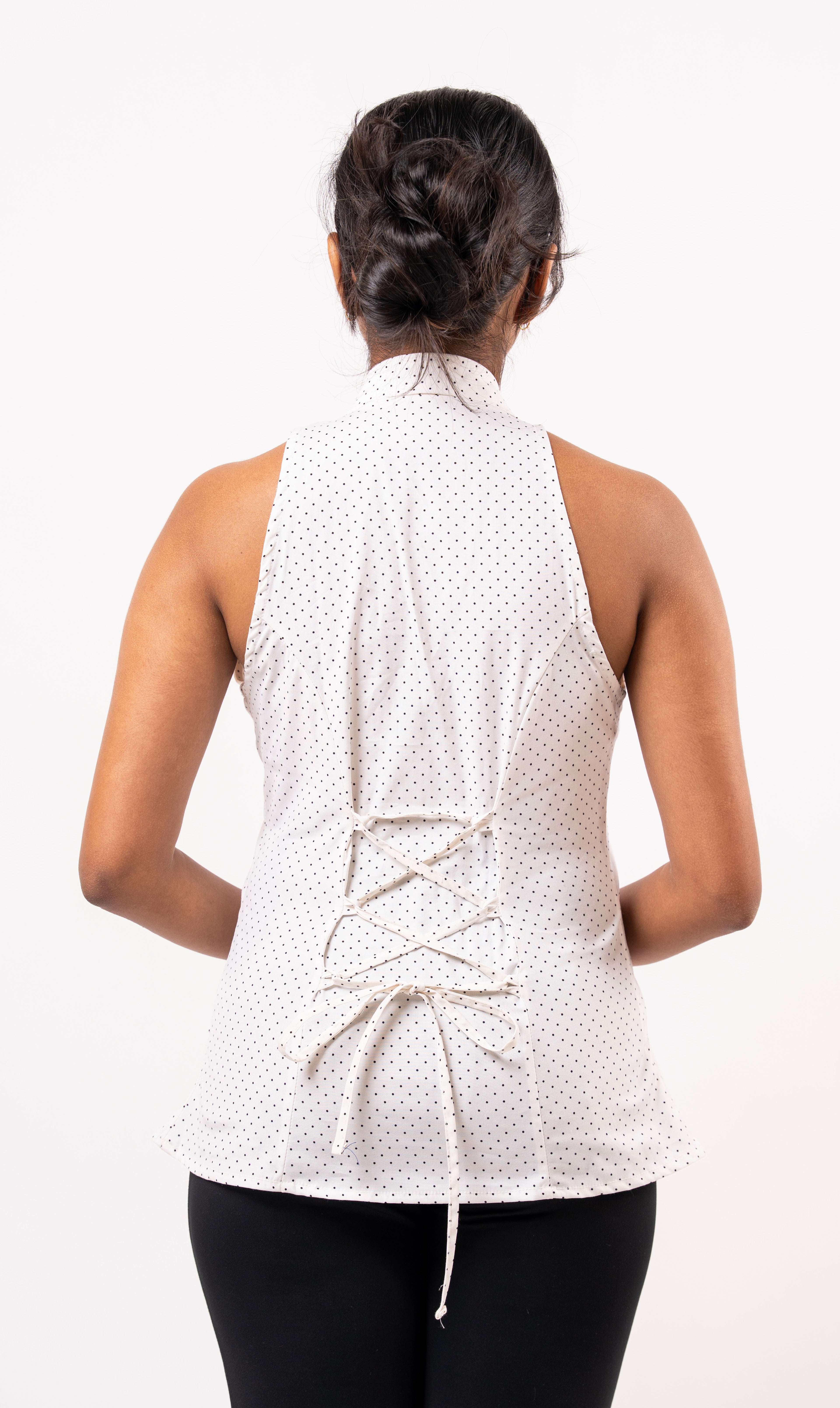 Dotted Diva Halter Blouse